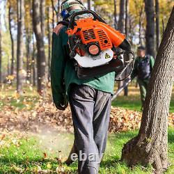 2Stroke 52cc Gas Powered Backpack Orange Leaf Blower Snow Blower For Lawn Garden