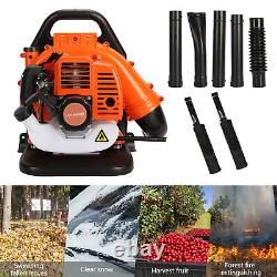 2Stroke 52cc Gas Powered Backpack Orange Leaf Blower Snow Blower For Lawn Garden