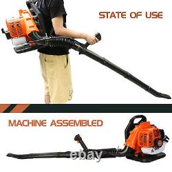 2Stroke 52cc Gas Powered Backpack Orange Leaf Blower Snow Blower For Lawn Garden