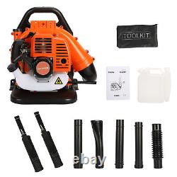 2Stroke 52cc Gas Powered Backpack Orange Leaf Blower Snow Blower For Lawn Garden