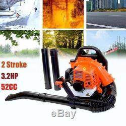3.2HP 52CC 2Stroke Gas Leaf Backpack Blower Powered Debris with Padded Harness