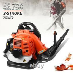42.7CC 2 Stroke Gas Backpack Leaf Blower Powered Debris With Padded Harness