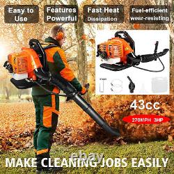 43CC 2 Stroke Backpack Gas Powered Leaf Blower Commercial Grass Lawn Blower