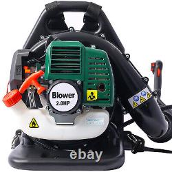 52CC 2-Stroke Gas Backpack Leaf Blower with Extension Tube Portable Blower Green