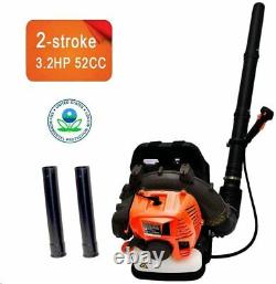 52CC 3.2HP 2Stroke Gas Backpack Leaf Blower Powered Debris withPadded Harness EPA
