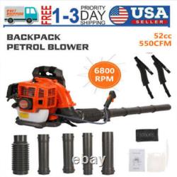 52CC Gas Leaf Blower Backpack Snow Blower 550CFM 2-Stroke 1.7HP Dust Blower New
