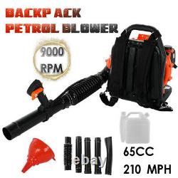 65CC 3.2HP 2Stroke Gas Backpack Leaf Blower Powered Debris Padded Harness 1.7L