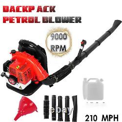 65cc 2 Stroke 3.2HP Gas Cordless Backpack Leaf Blower Padded Harness 1.7L RED