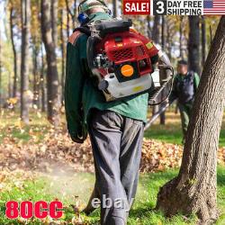 80cc Powerful Backpack Blower Gas Leaf Blower 2-Stroke 900CFM 7250r/min