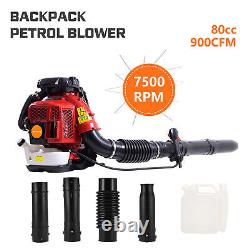 900CFM 80CC Backpack Leaf Blower Gas Powered Snow Blower 2-Stroke 2-Stroke