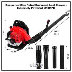 Backpack Leaf Blower 65CC 2-Cycle Gas Powered Grass Yard Padded Strap USA