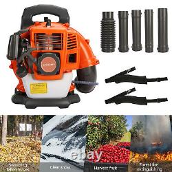 Backpack Leaf Blower Gas Powered Snow Blower 52CC 2-Stroke 550CFM 1.7HP Orange