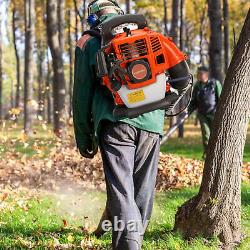 Backpack Leaf Blower Gas Powered Snow Blower 52CC 2-Stroke 550CFM 1.7HP Orange