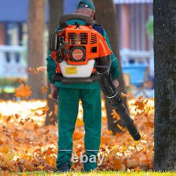 Backpack Leaf Blower Gas Powered Snow Blower 52CC 2-Stroke 550CFM 1.7HP Orange