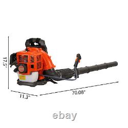 Backpack Leaf Blower Gas Powered Snow Blower 52CC 2-Stroke 550CFM 1.7HP Orange