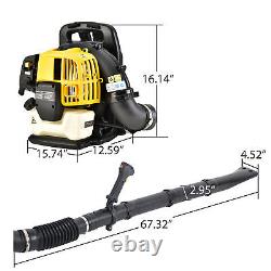Backpack Leaf Blower Gas Powered Snow Blower 550CFM 139MPH 52CC 2-Stroke 1.45kw
