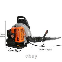 Backpack Leaf Blower Gas Powered Snow Blower 665CFM 63CC 2-Stroke 2800RPM 3HP