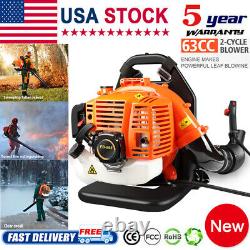 Backpack Leaf Blower Gas Powered Snow Blower 665CFM 63CC 2-Stroke 6800RPM