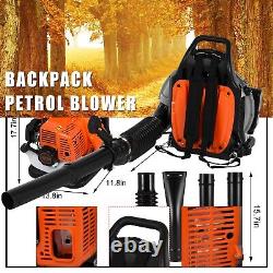 Commercial Gas Backpack Leaf Blower 2 Stroke 65cc Debris with Padded Harness