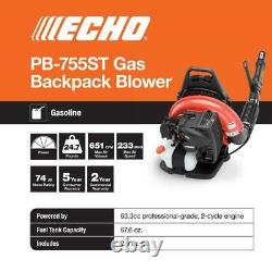ECHO Backpack Leaf Blower Tube Throttle 651 CFM 63.3cc Gas 2-Stroke Cycle