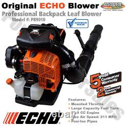 Echo 211 MPH Backpack Leaf Blower, Mounted Throttle Gas Engine, PB9010T