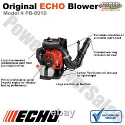 Echo 211 MPH Backpack Leaf Blower, Mounted Throttle Gas Engine, PB9010, PB8010T
