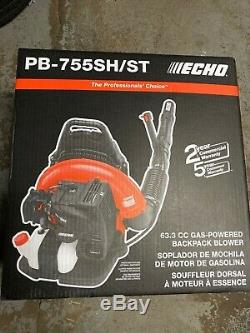 Echo backPack LEAF BLOWER PB-755SH-ST 63.3CC GAS PB755ST 233 MPH PB755SH NEW