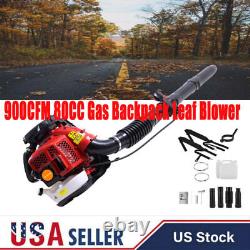 Gas Backpack Leaf Blower 80CC 900CFM 7500RPM Commercial Dust Blower 2-Stroke USA
