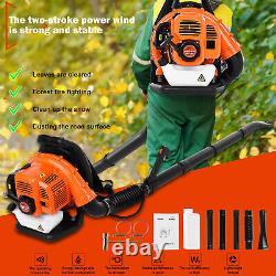 Gas Leaf Blower Backpack 2-Stroke Cycle Commercial Heavy Duty Grass Yard Cleanup