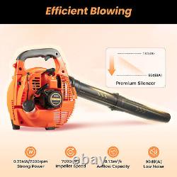 Hand Held Leaf Blower Handheld Gas Powered Cleaning 25.4CC Leaf Sweeper 2 Stroke