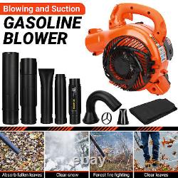 Handheld Leaf Blower 424Cfm 26cc Gas Powered Leaf Blower Dual-Purpose(Orange)