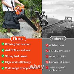 Handheld Leaf Blower Gas Powered 2-Stroke Commercial Heavy Duty Grass Yard Clean