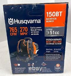 Husqvarna 150BT 51cc 2 Cycle Gas Commercial Leaf Backpack Blower 765 CFM 270MPH