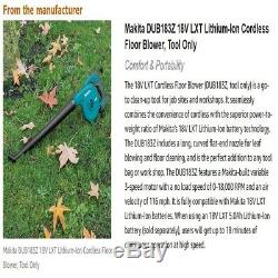 Makita DUB183Z 18V Cordless Vacuum Leaf Floor Garden Blower Bare Tool