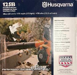 NEW! Husqvarna 125B 28CC 170 Mph Gas Leaf/Grass Handheld Blower 470 CFM
