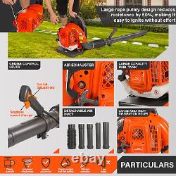 New 65CC 2-Cycle 850CFM 230MPH 4.3HP Commercial Backpack Gas Leaf Blower Orange