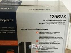 New! Husqvarna 12405BVX 28cc 2 cycle 170 MPH Handheld Gas Leaf Blower With Vacuum