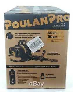 Poulan Pro PR46BT, 46cc 2-Cycle Gas 475 CFM 200 MPH Backpack Leaf Blower NEW