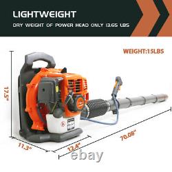 Professional Gas Backpack Leaf Blower Lightweight 2-Cycle 43CC 550CFM 190MPH
