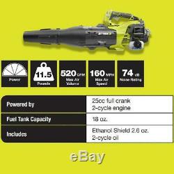 RYOBI Gas Leaf Blower 160 MPH 520 CFM 25cc Jet Fan Design Adjustable Speed