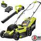 Ryobi Lawn Mower Leaf Blower Combo Kit 13 In. 18-volt Lithium-ion Cordless