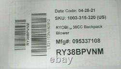 Ryobi RY38BPVNM 175MPH 760CFM 38cc 2CYCLE Gas Backpack Blower