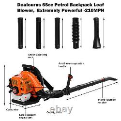 2-stroke 63cc 2.3hp High Performance Gas Powered Back Pack Feuille Blower Us