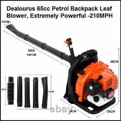 65cc 3.2hp 2-stroke Gas Powered Backpack Débris De Soufflante À Feuilles Rembourrées-harness 2.3kw