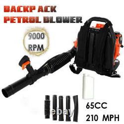 65cc 3.2hp 2-stroke Gas Powered Backpack Débris De Soufflante À Feuilles Rembourrées-harness 2.3kw