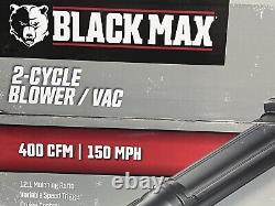 Black Max 26cc 2-cycle Moteur 400 Cfm Et 150 Mph Aspirateur De Soufflage De Gaz