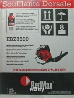 Redmax Ebz8500 206 Mph 908 Cfm 75.6 CC Ventilateur De Feuille À Dos À Essence