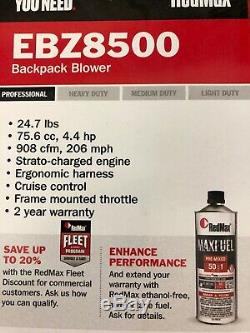 Redmax Ebz8500 Back Pack Souffleuse